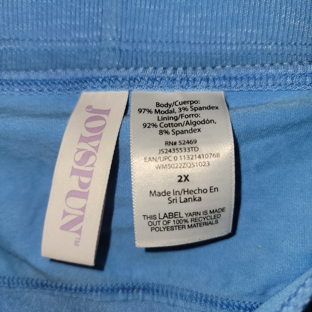 Sky Blue Joyspun Ribbed Pajama Set - Picture 3 of 4